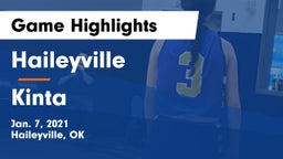 Haileyville  vs Kinta  Game Highlights - Jan. 7, 2021
