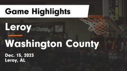 Leroy  vs Washington County Game Highlights - Dec. 15, 2023