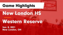 New London HS vs Western Reserve  Game Highlights - Jan. 8, 2021