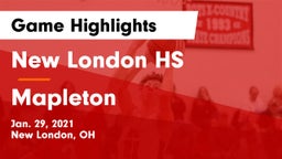 New London HS vs Mapleton  Game Highlights - Jan. 29, 2021