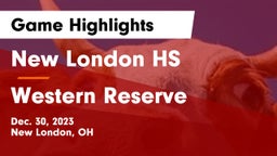 New London HS vs Western Reserve  Game Highlights - Dec. 30, 2023
