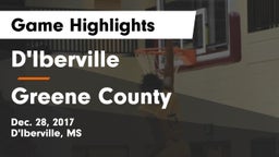 D'Iberville  vs Greene County  Game Highlights - Dec. 28, 2017