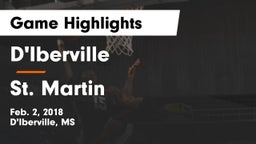 D'Iberville  vs St. Martin  Game Highlights - Feb. 2, 2018