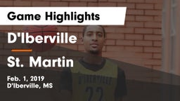 D'Iberville  vs St. Martin  Game Highlights - Feb. 1, 2019