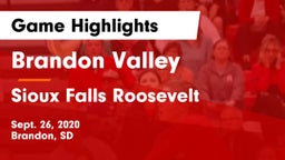 Brandon Valley  vs Sioux Falls Roosevelt  Game Highlights - Sept. 26, 2020