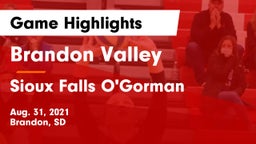 Brandon Valley  vs Sioux Falls O'Gorman  Game Highlights - Aug. 31, 2021