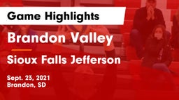 Brandon Valley  vs Sioux Falls Jefferson  Game Highlights - Sept. 23, 2021