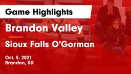 Brandon Valley  vs Sioux Falls O'Gorman  Game Highlights - Oct. 5, 2021