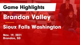 Brandon Valley  vs Sioux Falls Washington  Game Highlights - Nov. 19, 2021