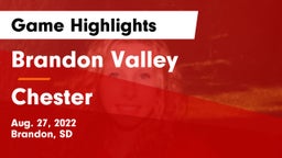 Brandon Valley  vs Chester  Game Highlights - Aug. 27, 2022