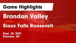 Brandon Valley  vs Sioux Falls Roosevelt  Game Highlights - Sept. 20, 2022