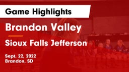 Brandon Valley  vs Sioux Falls Jefferson  Game Highlights - Sept. 22, 2022