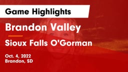 Brandon Valley  vs Sioux Falls O'Gorman  Game Highlights - Oct. 4, 2022