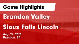 Brandon Valley  vs Sioux Falls Lincoln  Game Highlights - Aug. 26, 2023