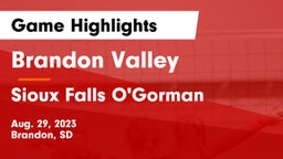 Brandon Valley  vs Sioux Falls O'Gorman  Game Highlights - Aug. 29, 2023