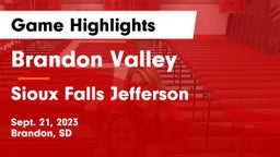 Brandon Valley  vs Sioux Falls Jefferson  Game Highlights - Sept. 21, 2023