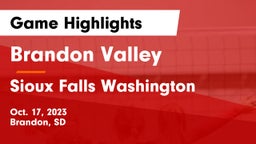 Brandon Valley  vs Sioux Falls Washington  Game Highlights - Oct. 17, 2023