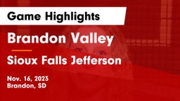 Brandon Valley  vs Sioux Falls Jefferson  Game Highlights - Nov. 16, 2023