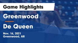 Greenwood  vs De Queen  Game Highlights - Nov. 16, 2021