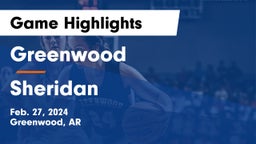 Greenwood  vs Sheridan  Game Highlights - Feb. 27, 2024