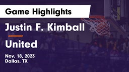 Justin F. Kimball  vs United  Game Highlights - Nov. 18, 2023