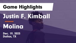 Justin F. Kimball  vs Molina Game Highlights - Dec. 19, 2023