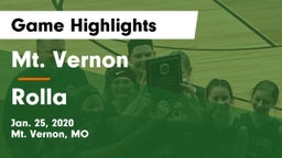 Mt. Vernon  vs Rolla  Game Highlights - Jan. 25, 2020