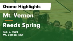 Mt. Vernon  vs Reeds Spring  Game Highlights - Feb. 6, 2020