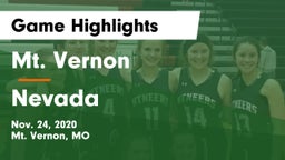 Mt. Vernon  vs Nevada  Game Highlights - Nov. 24, 2020