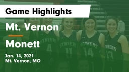 Mt. Vernon  vs Monett  Game Highlights - Jan. 14, 2021
