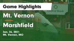 Mt. Vernon  vs Marshfield  Game Highlights - Jan. 26, 2021