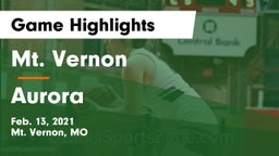 Mt. Vernon  vs Aurora  Game Highlights - Feb. 13, 2021