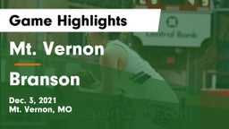 Mt. Vernon  vs Branson  Game Highlights - Dec. 3, 2021