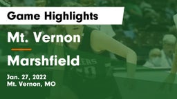 Mt. Vernon  vs Marshfield  Game Highlights - Jan. 27, 2022