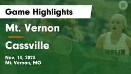 Mt. Vernon  vs Cassville  Game Highlights - Nov. 14, 2023