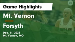Mt. Vernon  vs Forsyth  Game Highlights - Dec. 11, 2023