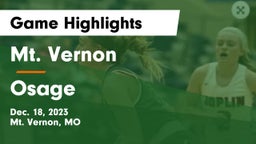 Mt. Vernon  vs Osage  Game Highlights - Dec. 18, 2023