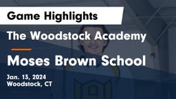 The Woodstock Academy vs Moses Brown School Game Highlights - Jan. 13, 2024