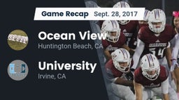 Recap: Ocean View  vs. University  2017