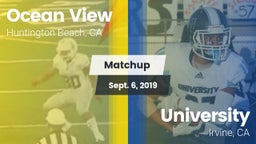 Matchup: Ocean View High vs. University  2019