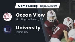 Recap: Ocean View  vs. University  2019