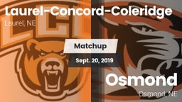 Matchup: Laurel-Concord-Coler vs. Osmond  2019