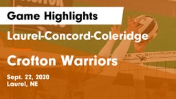 Laurel-Concord-Coleridge  vs Crofton Warriors Game Highlights - Sept. 22, 2020