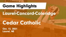 Laurel-Concord-Coleridge  vs Cedar Catholic Game Highlights - Oct. 12, 2021