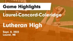 Laurel-Concord-Coleridge  vs Lutheran High Game Highlights - Sept. 8, 2022