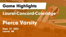 Laurel-Concord-Coleridge  vs Pierce Varsity Game Highlights - Sept. 27, 2022