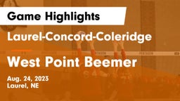 Laurel-Concord-Coleridge  vs West Point Beemer Game Highlights - Aug. 24, 2023