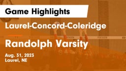 Laurel-Concord-Coleridge  vs Randolph Varsity Game Highlights - Aug. 31, 2023