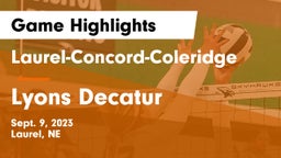 Laurel-Concord-Coleridge  vs Lyons Decatur Game Highlights - Sept. 9, 2023