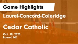 Laurel-Concord-Coleridge  vs Cedar Catholic Game Highlights - Oct. 10, 2023